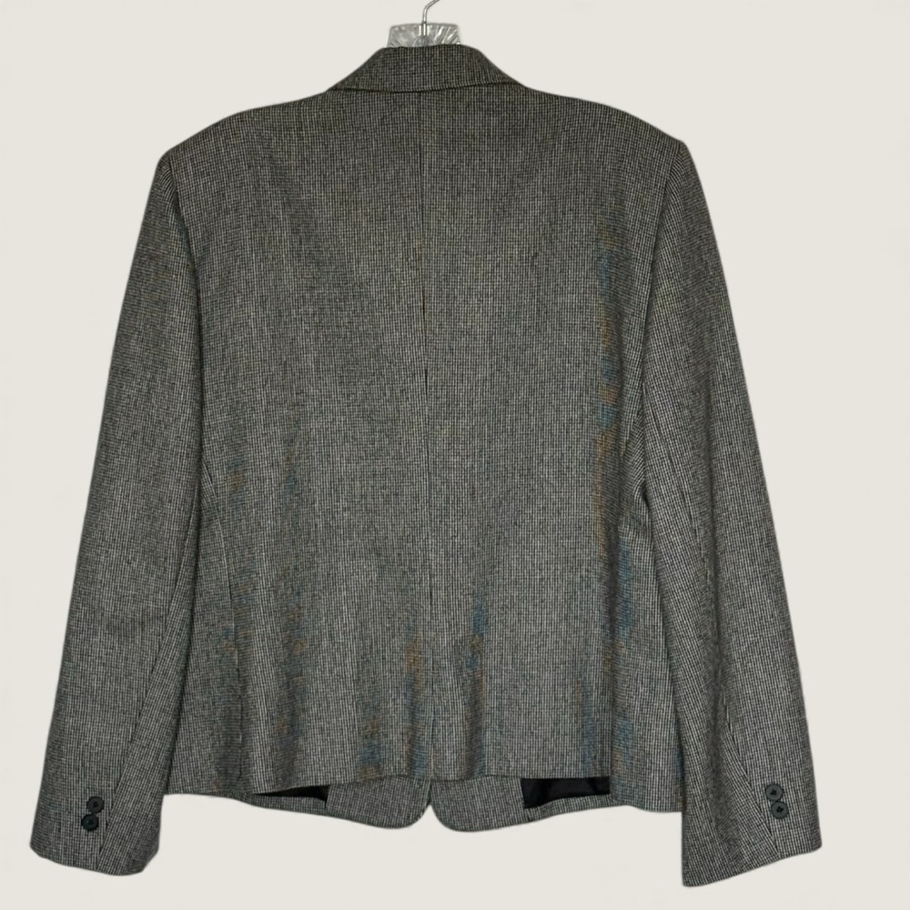 Evan Picone Black & White Tweed Blazer Wool Lined Size 14 Classic Career Jacket - Picture 3 of 14